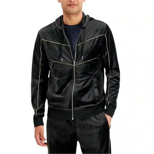 International Concepts Skip Sport Deep Black Velour Classic Fit Mens Jacket